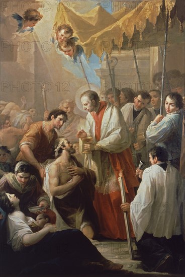 MAELLA MARIANO SALVADOR 1739-1819
SAN CARLOS BORROMEO Y LOS APESTADOS DE MILAN
MADRID, BANCO DE ESPAÑA-COLECCIÓN ARTE
MADRID