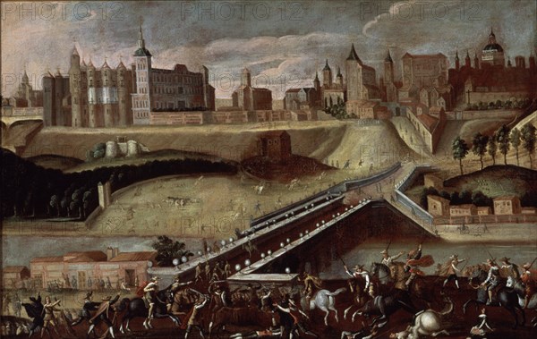 ANONIMO SIGLO XVII MADRID
MADRID DESDE LA SALIDA DEL PUENTE DE SEGOVIA,CON TOROS DESMANDADOS-1650-60
MADRID, MUSEO MUNICIPAL
MADRID