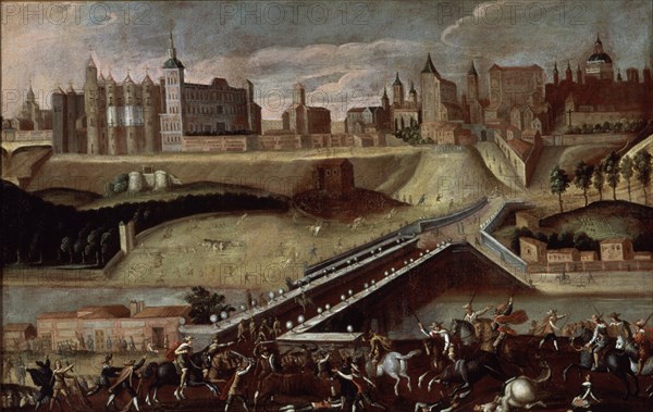 ANONIMO SIGLO XVII MADRID
MADRID DESDE LA SALIDA DEL PUENTE DE SEGOVIA,CON TOROS DESMANDADOS-1650-60
MADRID, MUSEO MUNICIPAL
MADRID