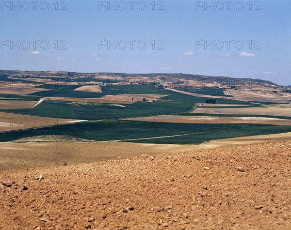 Panoramic view of the Spanish region of Castile-La Mancha