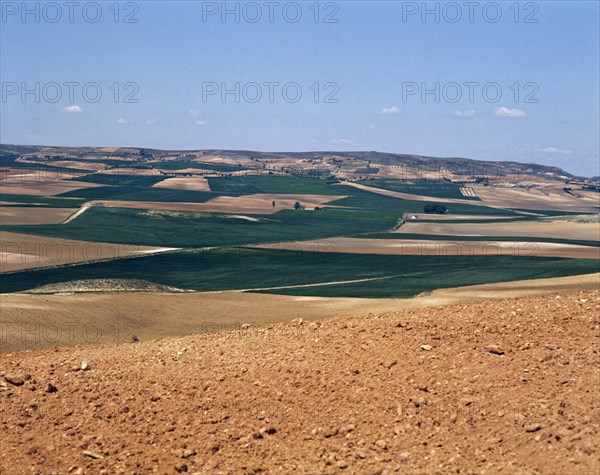 Vue panoramique de la région espagnole Castille-La Manche