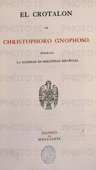 GNOPHOSO C
EL CROTALON 1871   R/13795
MADRID, BIBLIOTECA NACIONAL RAROS
MADRID