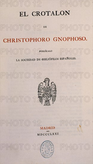 GNOPHOSO C
EL CROTALON 1871 R/13795
MADRID, BIBLIOTECA NACIONAL RAROS
MADRID
