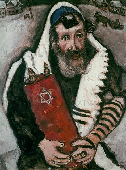Chagall, Le rabbin aux rouleaux