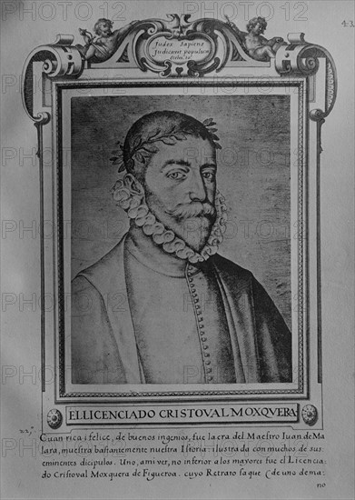 PACHECO FRANCISCO 1564/1644
CRISTOBAL MOSQUERA - POETA E HISTORIADOR - LIBRO DE RETRATOS DE ILUSTRES Y MEMORABLES VARONES - 1599
Madrid, musée Lazaro Galdiano