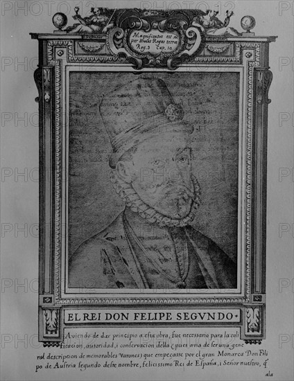 PACHECO FRANCISCO 1564/1644
FELIPE II (1527-1598) - LIBRO DE RETRATOS DE ILUSTRES Y MEMORABLES VARONES - 1599
Madrid, musée Lazaro Galdiano