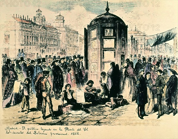 MADRID-EL PUBLICO LEYENDO EN LA PUERTA DEL SOL LOS DECRETOS DEL GOBIERNO PROVISIONAL 1868
Madrid, public museum