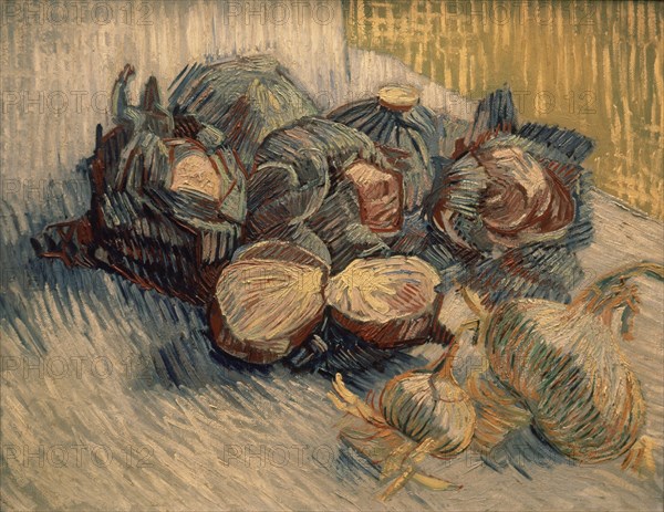 Van Gogh, Nature morte aux oignons et choux rouges
