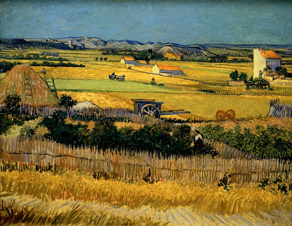 Van Gogh, Harvest at La Crau, with Montmajour in the Background