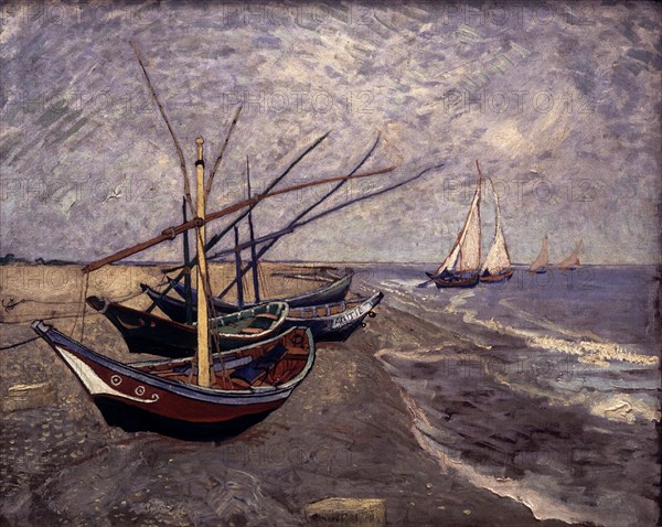 Van Gogh, Fishing Boats on the Beach at Saintes-Maries