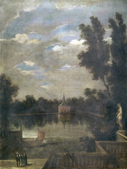 Martinez del Mazo, Large Pond in the Gardens of the Buen Retiro