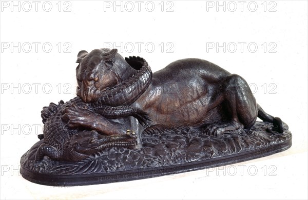 BARYE ANTOINE L 1796/1875
Z-TIGRE DEVORANDO UN GAVIAL-BRONCE-1831
PARIS, MUSEO LOUVRE-INTERIOR
FRANCIA