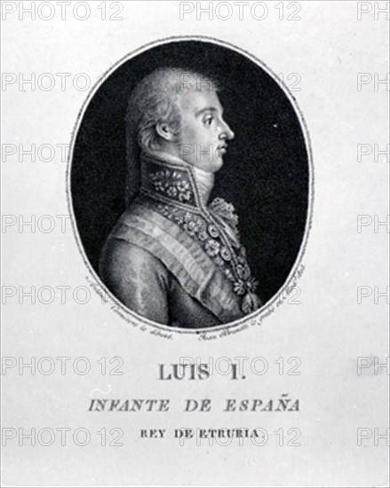 CARNICERO ANTONIO 1748/1814
LUIS I INFANTE DE ESPAÑA- REY DE ETRURIA - GRABADO DE JUAN BRUNETTI EN 1803
MADRID, MUSEO ROMANTICO
MADRID