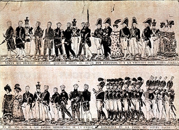 GRABADO-VISITA DE FERNANDO VII Y ESPOSA DÑA JOSEFA AMALIA A BARCELONA 1828 EL JUEVES STO
This image is not downloadable. Contact us for the high res.