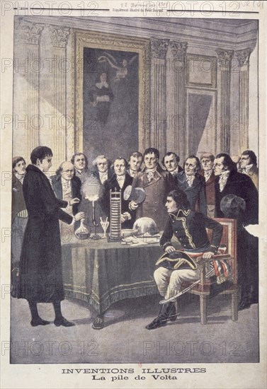 ALEJANDRO VOLTA (1745-1827) PRESENTANDO SU PILA A NAPOLEON