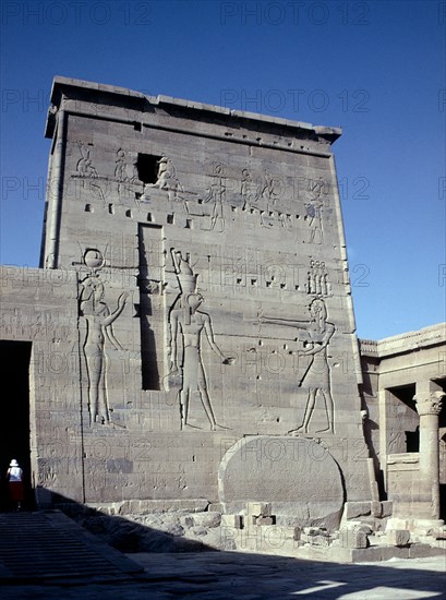 RELIEVES EN UN PILON
ASUAN, TEMPLO DE FILE
EGIPTO