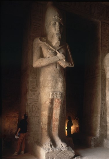 Statue of a pharao inside the Temple of Ramesses II in Abu Simbel