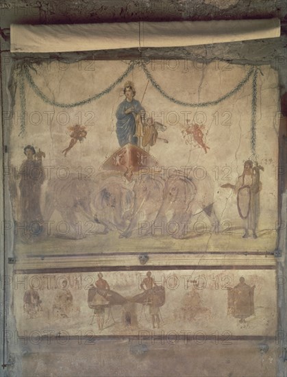 VENUS EN CARRO TIRADO POR ELEFANTES (PINTURA ROMANA)
POMPEYA, INTERIOR
ITALIA
This image is not downloadable. Contact us for the high res.