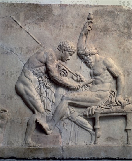 HERCULES OPERANDO QUIRURGICAMENTE A TELEPHOS
NAPOLES, MUSEO ARQUEOLOGICO NACIONAL
ITALIA