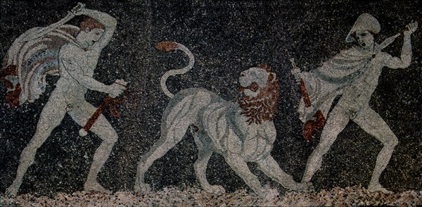 MOSAICO DE LA CAZA DEL LEON DEPORTE ORIENTAL
PELLA, PALACIO ALESSANDRO
GRECIA