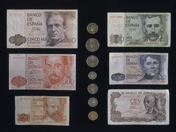 BILLETES Y MONEDAS DE CURSO LEGAL EN ESPANA EN 1984