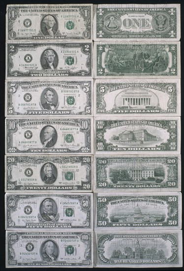 BILLETES DE DOLAR U.S.A. (1-2-5-10-20-50-100)