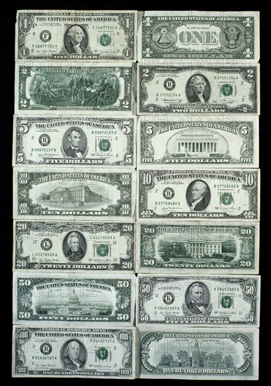 BILLETES DE DOLAR U.S.A. (1-2-5-10-20-50-100)