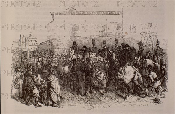 EL GENERAL RIEGO LLEVADO EN EL SERON PARA EJECUTARLO (1823)
This image is not downloadable. Contact us for the high res.