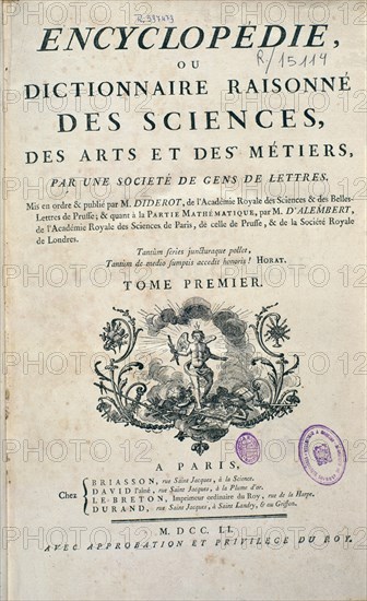 Encyclopédie Diderot et d'Alembert