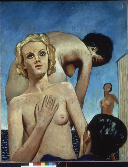 PICABIA FRANCIS 1879-1953
LAS BAÑISTAS. MUJERES DESNUDAS AL BORDE DEL MAR-OLEO CARTON-1941