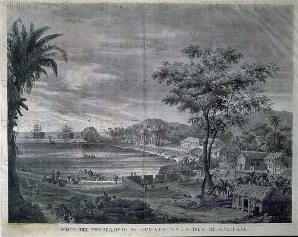 BRAMBILA FERNANDO 1763/1834
FONDEADERO DE UMATAC EN LA ISLA DE GUAM (MARIANA) - S XVIII
MADRID, MUSEO NAVAL
MADRID