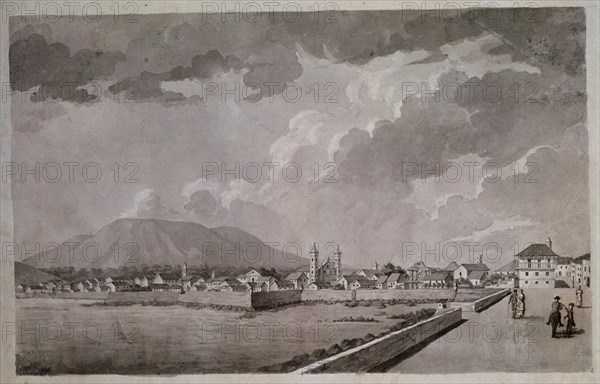 CARDERO JOSE 1766/?
VISTA DE PANAMA - 1790 - TINTA A PLUMA - AGUADAS SEPIA Y LIGERA
MADRID, MUSEO DE AMERICA
MADRID