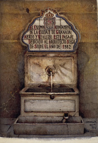 SARRAGUA LEYVA
PINTURA-FUENTE DEDICADA POR EL AYUNTAMIENTO DE GRANADA A DIEGO DE SILOE 1982