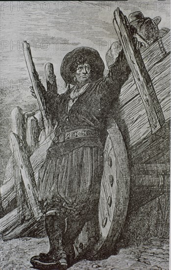 DORE GUSTAVE 1832-1883
MARAGATO JUNTO A SU CARRO (DIBUJO)
