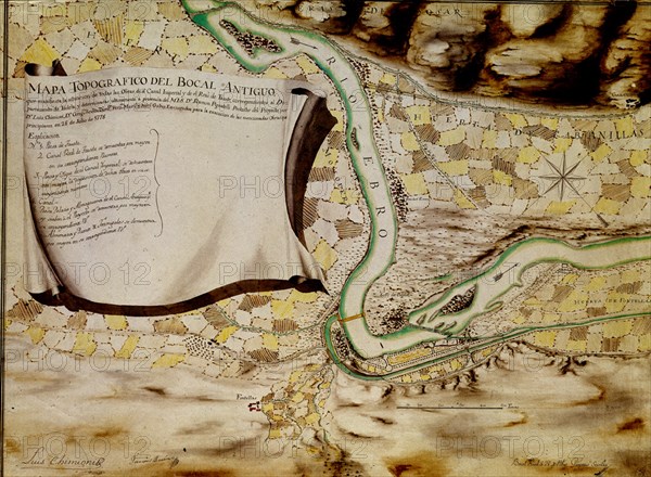 PLANO DEL CANAL IMPERIAL DE ARAGON-BOCAL ANTIGUO-1778