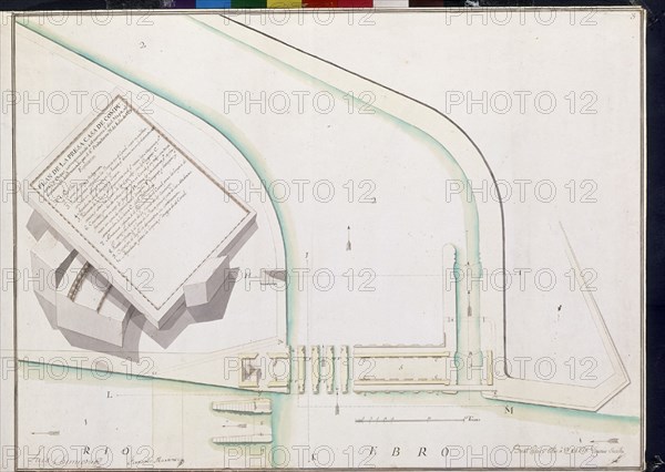 CANAL IMPERIAL ARAGON-PLANO DE LA PRESA DE LA BOCA NUEVA-1778