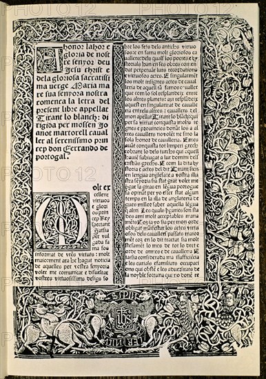MARTORELL JUAN 1415/68
TIRANT LO BLANCH-PAG ED PRINCIPE VALENCIA 1490
MADRID, BIBLIOTECA NACIONAL RAROS
MADRID