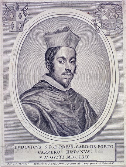 LUIS MANUEL PORTOCARRENO GUZMAN- 1635-1709- CARDENAL Y  REGENTE DE FELIPE V
MADRID, BIBLIOTECA NACIONAL B ARTES
MADRID