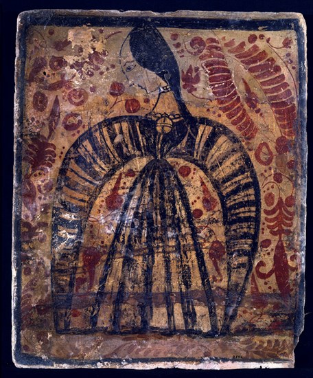 SOCARRAT DE MANISES S XV-LOSETA DE BARRO PINTADO CON DAMA DE GRANDES MANGAS
VALENCIA, MUSEO CERAMICA GONZALEZ MARTI
VALENCIA