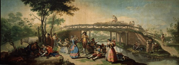 BAYEU RAMON 1746/1793
BAILE JUNTO AL PUENTE EN EL CANAL DEL MANZANARES-1784-OLEO LIENZO-260X690 CMS
MADRID, MUSEO MUNICIPAL
MADRID