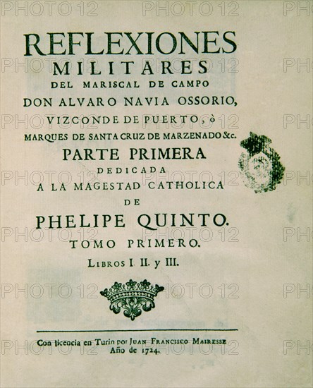 NAVIA OSSORIO
REFLEXIONES MILITARES (1724)
MADRID, BIBLIOTECA NACIONAL PISOS
MADRID