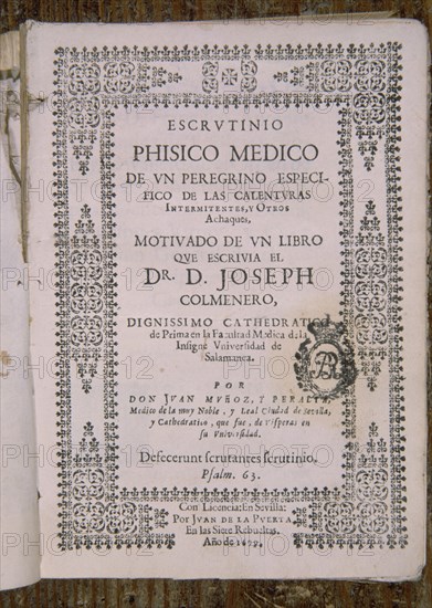 MUÑOZ PERALTA
ESCRUTINIO FISICO MEDICO DE UN PEREGRINO
MADRID, BIBLIOTECA NACIONAL PISOS
MADRID
This image is not downloadable. Contact us for the high res.