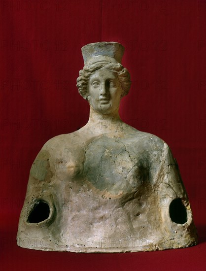 BUSTO FEMENINO-BARRO COCIDO DE LA ALBUFERETA-GRIEGO
ALICANTE, MUSEO ARQUEOLOGICO
ALICANTE
This image is not downloadable. Contact us for the high res.