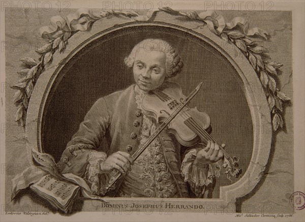 HERRANDO J
ARTE Y PUNTUAL DE TOCAR VIOLIN-1756-RETRATO DE DOMINUS JOSEPHUS HERRANDO TOCANDO EL VIOLIN
MADRID, BIBLIOTECA NACIONAL MUSICA
MADRID