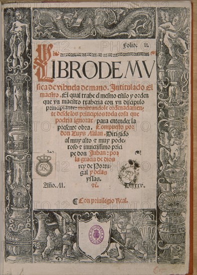 MILAN L
LIDRO DE MUSICA-EL MAESTRO (1535) PORTADA
MADRID, BIBLIOTECA NACIONAL RAROS
MADRID