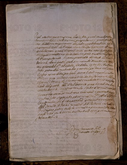 QUEVEDO FRANCISCO 1580/1645
CARTA AUTOGRAFA-REVERSO
SANTIAGO DE COMPOSTELA, BIBLIOTECA CATEDRAL
CORUÑA