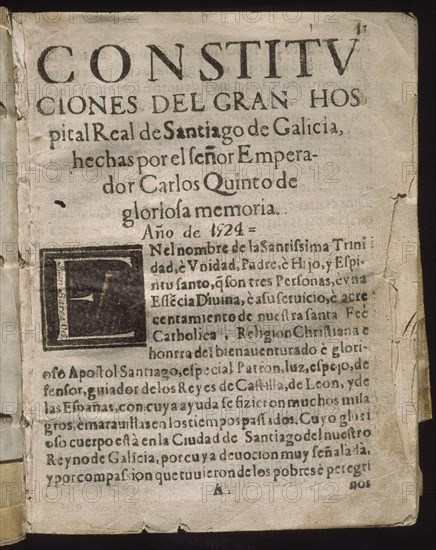 CONSTITUCIONES DE 1524 DE CARLOS V
SANTIAGO DE COMPOSTELA, MUSEO PUEBLO GALLEGO
CORUÑA