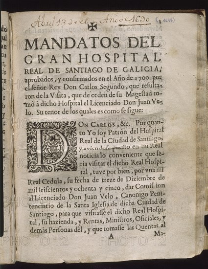 MANDATO DE CARLOS II
SANTIAGO DE COMPOSTELA, MUSEO PUEBLO GALLEGO
CORUÑA