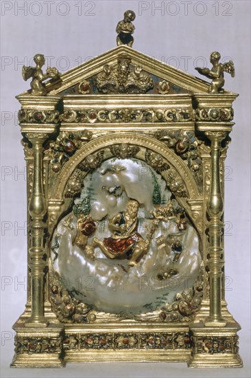 CELLINI BENVENUTO 1500/71
PORTAPAZ DE ESMALTE Y NACAR
VALENCIA, CATEDRAL
VALENCIA
This image is not downloadable. Contact us for the high res.