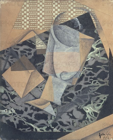 GRIS JUAN 1887/1927
VASO Y PAQUETE DE TABACO 1914
PARIS, CENTRO GEORGES POMPIDOU
FRANCIA